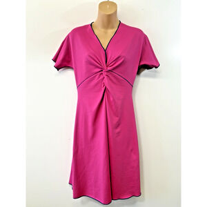 Title Nine Pink Dream Dress M Pocket Stretch V Neck Short Sleeve